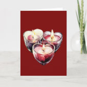 Red Pink Heart Candles Love is a flame Kaart (Voorkant)