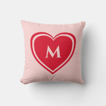 Red Pink Heart Monogram Valentijn Dag