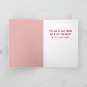 Red Pink Heart Pattern Happy Galentine Day Feestdagen Kaart (Binnen)