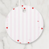 Red Pink Heart Valentine's Day Sweetheart Birthday Bedankjes Labels (Achterkant)