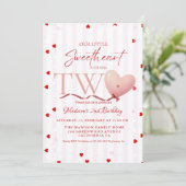 Red Pink Heart Valentine's Day Sweetheart Birthday Kaart (Staand voorkant)