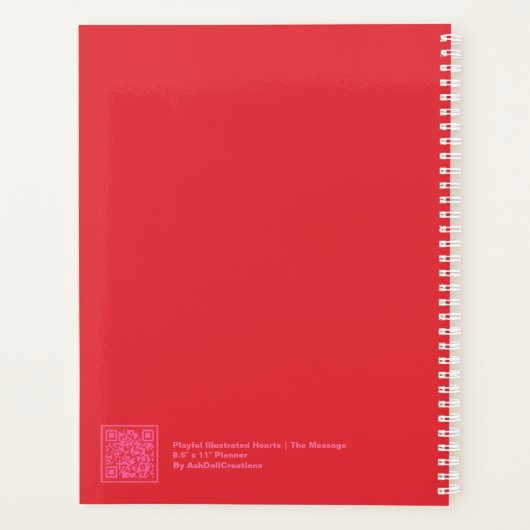 Red/Pink Hearts Block Quote | Fully Customizable Planner (Achterkant)