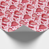 Red Pink Hearts Pattern Drawing Valentijn Day Cadeaupapier (Hoek)