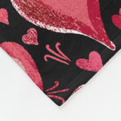 Red Pink Hearts Pattern Drawing Valentijn Day Fleece Deken (Hoek)