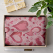 Red Pink Hearts Pattern Drawing Valentijn Day Tissuepapier (Geschenk)