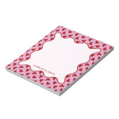 Red Pink Hearts Pattern Valentine Gift Notepad Notitieblok (Linkerzijde)