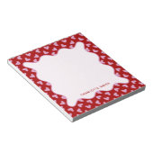 Red Pink Hearts Pattern Valentine Gift Notepad Notitieblok (Schuin)