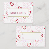 Red & Pink Hearts Valentijn Kaarten 100 pack Notitiekaartje (Voorkant / Achterkant)