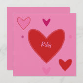  Red & Pink Hearts Valentijn's Day Kaart (Voorkant / Achterkant)