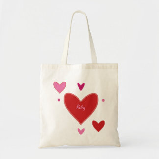 Red & Pink Hearts Valentijn's Day Tote Bag