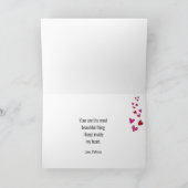 Red Pink Hearts Valentijnsdag Foto gescand Kaart (Binnen)