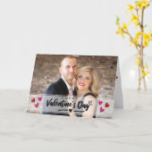 Red Pink Hearts Valentijnsdag Foto gescand Kaart (Gele Bloem)