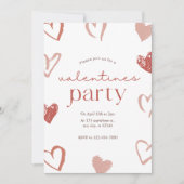 Red Pink Hearts Valentijnsdag Kaart (Voorkant)