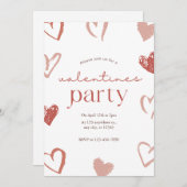 Red Pink Hearts Valentijnsdag Kaart (Voorkant / Achterkant)