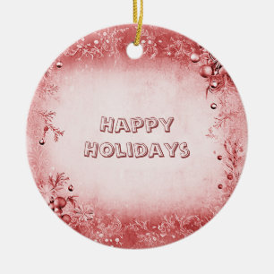 Red Pink Holiday Ornament