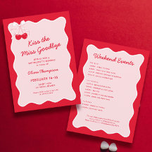 Red Pink Kus de Miss Goodbye Bachelorette Party