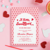 Red Pink Little Sweetheart Valentijns Baby shower Kaart