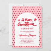 Red Pink Little Sweetheart Valentijns Baby shower Kaart (Voorkant)