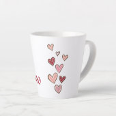 Red Pink Love Hearts Latte Mok (Rechterhoek)