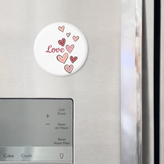 Red Pink Love Hearts Magneet (Insitu (Koelkast))
