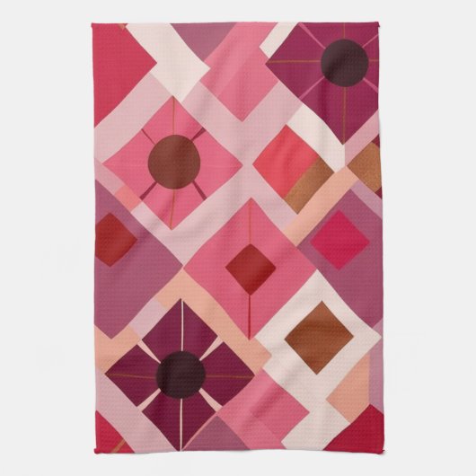 Red Pink Mauve Theedoek (Verticaal)