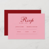 Red pink Minimalist Elegant | RSVP & QR Website (Voorkant / Achterkant)