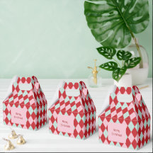 Red Pink & Mint Christmas Argyle