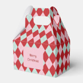 Red Pink & Mint Christmas Argyle Bedankdoosjes (Voorkant Zijde)