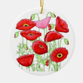 Red Pink Poppies Art Custom Gardener Floral Keramisch Ornament (Voorkant)