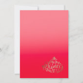 Red Pink Quinceañera Uitnodiging Sjabloon (Achterkant)