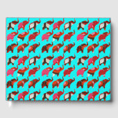 Red & Pink Retro Elephants Gastenboek (Voorkant)