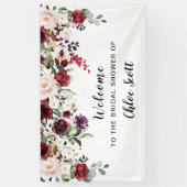 Red Pink Rose Floral Vrijgezellenfeest Welkom Spandoek (Verticaal)