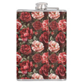 Red Pink Rose Flowers Heupfles (Achterkant)