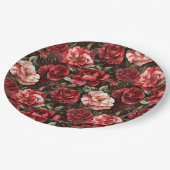 Red Pink Rose Flowers Papieren Bordje (Gekanteld)