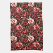 Red Pink Rose Flowers   Theedoek (Verticaal)