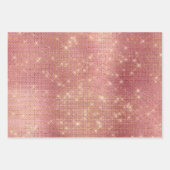 Red Pink Rose Gold Glitzy Chic Glam Sparkle Inpakpapier Vel (Voorkant 3)