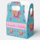 Red Pink Rose Shabby Chic Blauwgroen Aqua Floral Bedankdoosjes (Geopend)