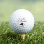 Red & Pink Roses Elegant Wedding Couple's Names Golfballen<br><div class="desc">These golf balls are a wonderful gift for couples or for one partner to give to another. The design features a cluster of hand painted watercolor roses in shades of burgundy, red, and blush pink, along with the names of the couple and wedding date written in elegant script lettering. Thoughtful...</div>