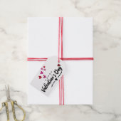 Red Pink Scribble Hearts Valentijnsdag Script Cadeaulabel (Met Touw)