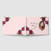 Red Pink Silver Floral Foto Memorial Gastenboek (Volledig)