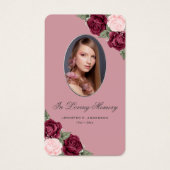 Red Pink Silver Floral Funeral Prayer Kaart (Voorkant)