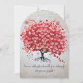 Red Pink Silver Woodsy Heart Leaf Vrijgezellenfees Kaart (Achterkant)