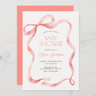 Red pink soft ribbon  kaart