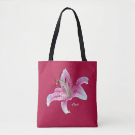 Red Pink Stargazer Lily All-Over_Print Tas