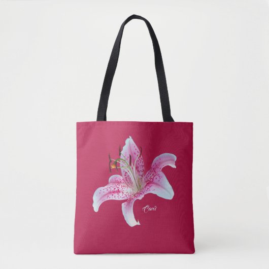 Red Pink Stargazer Lily All-Over_Print Tas (Voorkant)