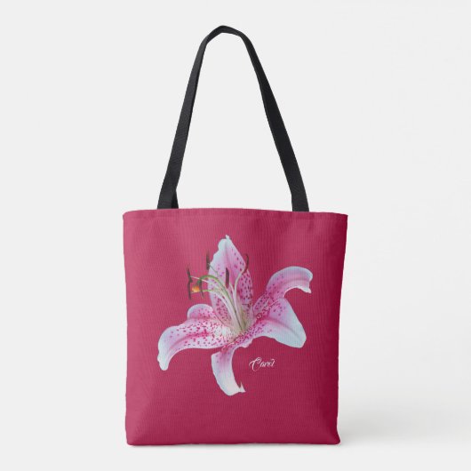 Red Pink Stargazer Lily All-Over_Print Tas (Achterkant)