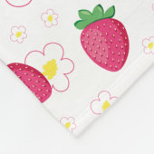Red Pink Strawberry Pattern Cute Flowers Fleece Deken (Hoek)