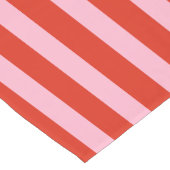Red Pink Stripes Retro Korte Tafelloper (Hoek)