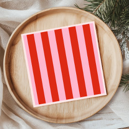 Red Pink Stripes Retro Servet