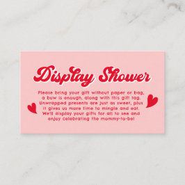 Red Pink Valentines Baby Shower Display Shower Informatiekaartje